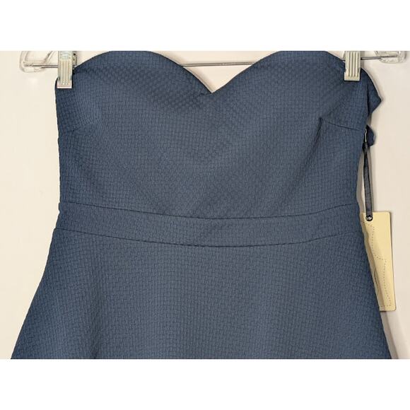 FOREVER 21 Exclusive Navy Blue Strapless Textured Dress Women's Size Small NWT - Picture 3 of 9